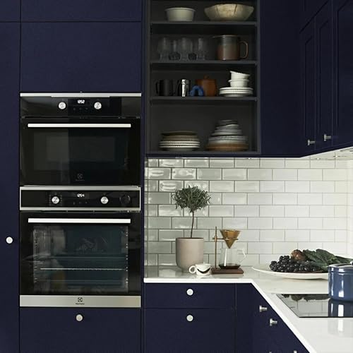 Miniatura 8 de Papel tapiz azul marino para despegar y pegar, papel de contacto azul oscuro, 15.7 x 118.1 pulgadas, papel tapiz azul marino para despegar y pegar