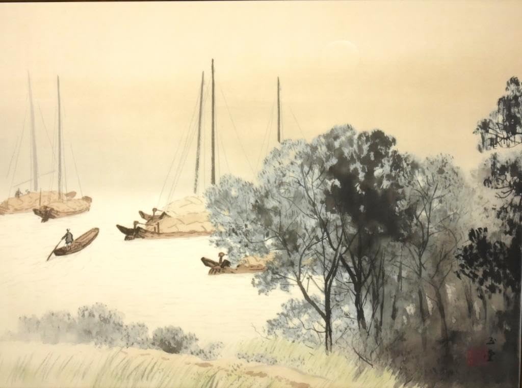 日本画壇三巨匠　川合　玉堂 Amazon.co.jp: 川合玉堂 早春 かわいぎょくどう 日本画 巨匠