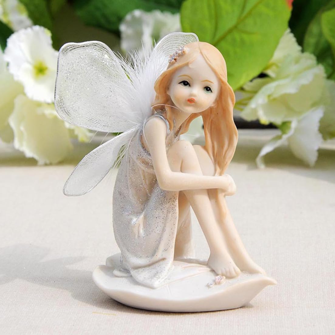 Amazon.co.jp: 花の妖精 天使 オブジェ インテリア 妖精の置物 樹脂