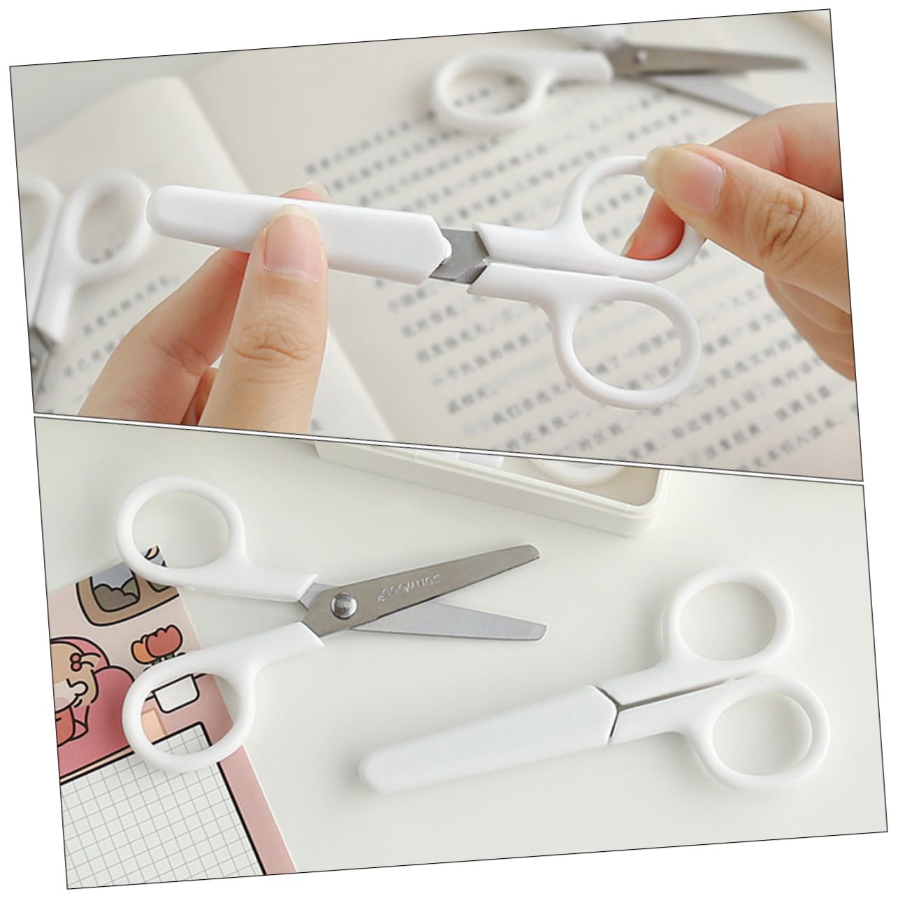 jojofuny 4 Set Forbici Di Sicurezza Forbici Artistiche Multifunzione Forbici Di Carta Accessorio Per Forbici Artigianali Multifunzione Bianca Plastica 5 Pezzi * 4