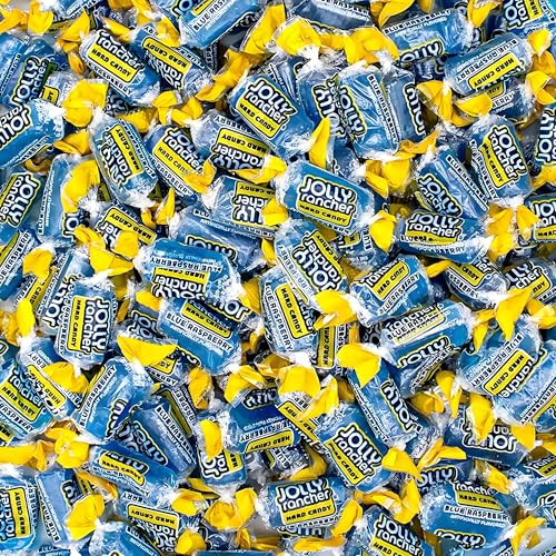 Jolly Ranchers 1 lb Blue Raspberry Hard Candy - Individually Wrapped, Sweet & Tart Crunchy Fruit Candy, Bulk Bundle with DQ Products Pocket Bag for Snacking & Parties
