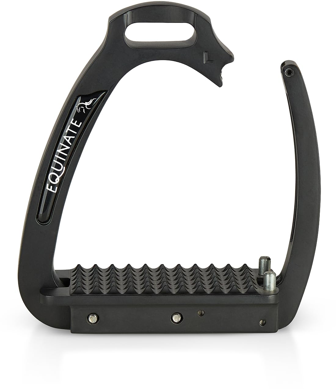 Equinate Florence - Estribos de seguridad (10 cm, aluminio, ligeros, con brazo de seguridad y superficie antideslizante, para adultos y niños, 2 unidades)