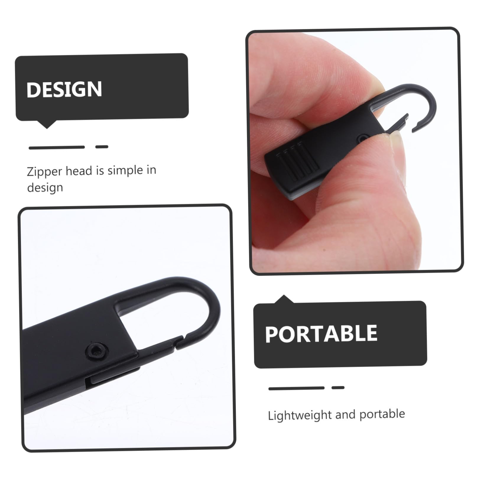 HOODANCOS 60piezas Reemplazo De Cabezas De Cremallera Para Ropa y Mochilas Accesorios De Reparación De Cremalleras Diseño Extraíble y Fácil De Instalar