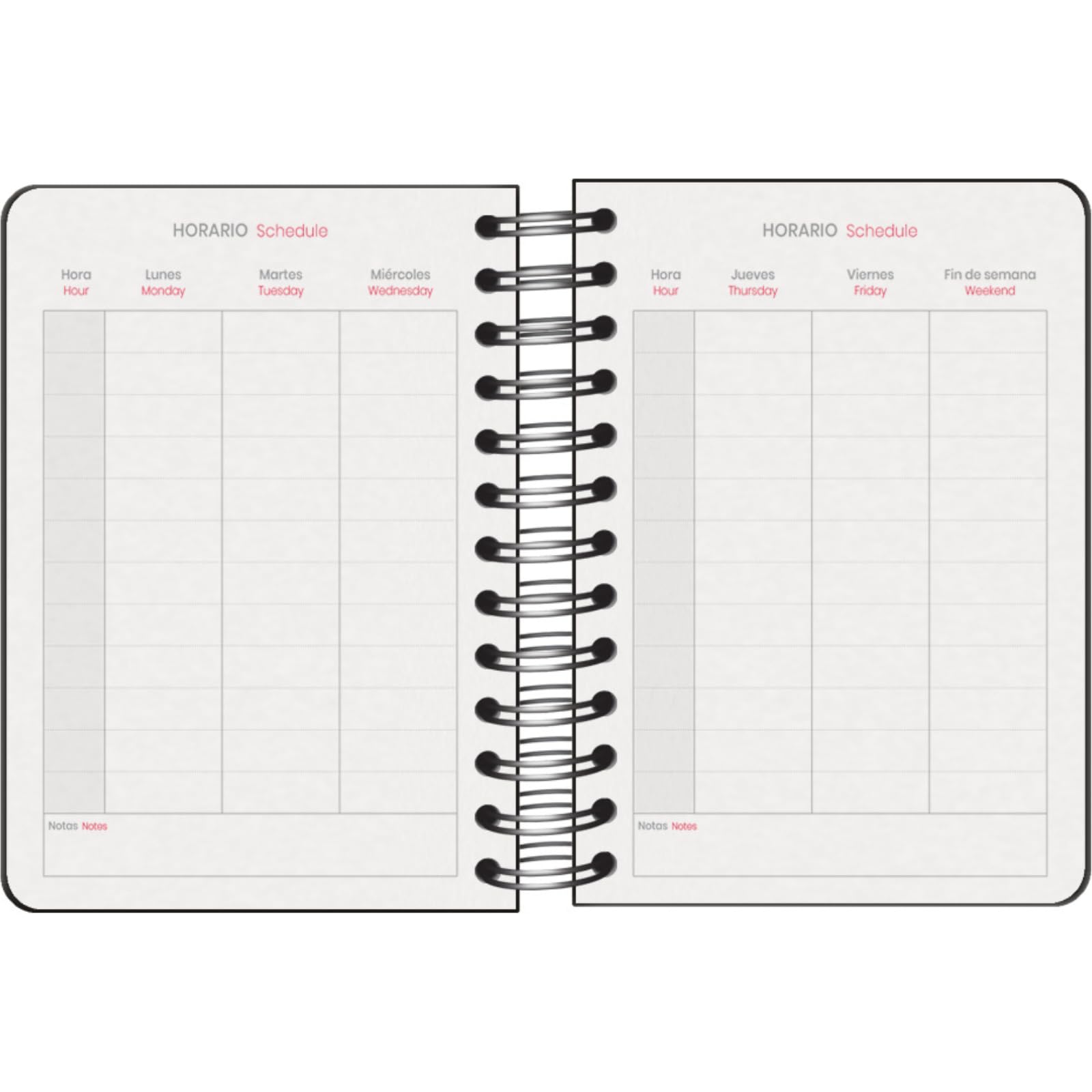 Dohe, School Planner 2025 2026, Day per Page, A6 Size (12x17 cm), Spanish and English, Double Spiral Binding and Elastic Band - Image 3