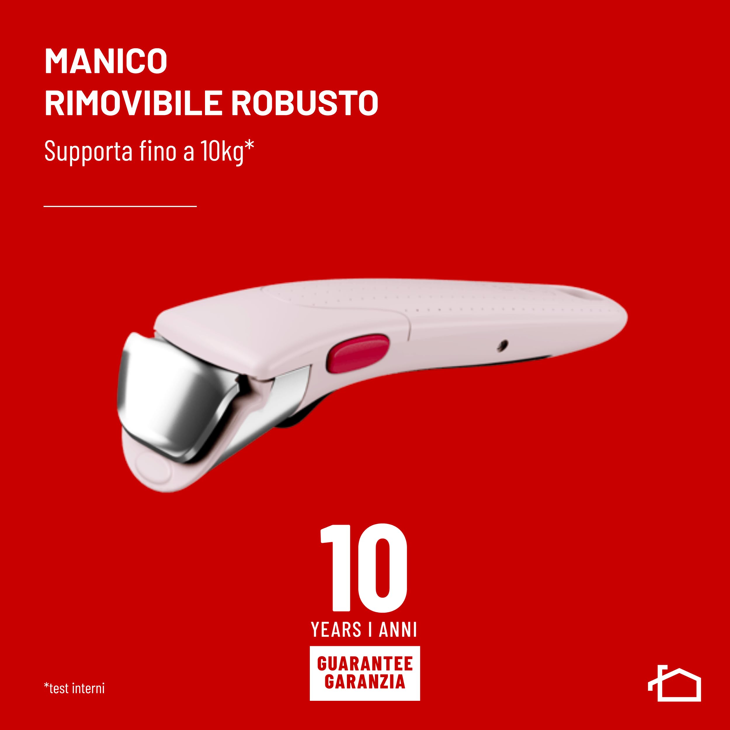 Lagostina Ingenio Pastel, Set di Padelle Antiaderenti 11 Pezzi con Manico Rimovibile, Compatibili con Induzione e Forno, Design Salvaspazio, Colore Rosa