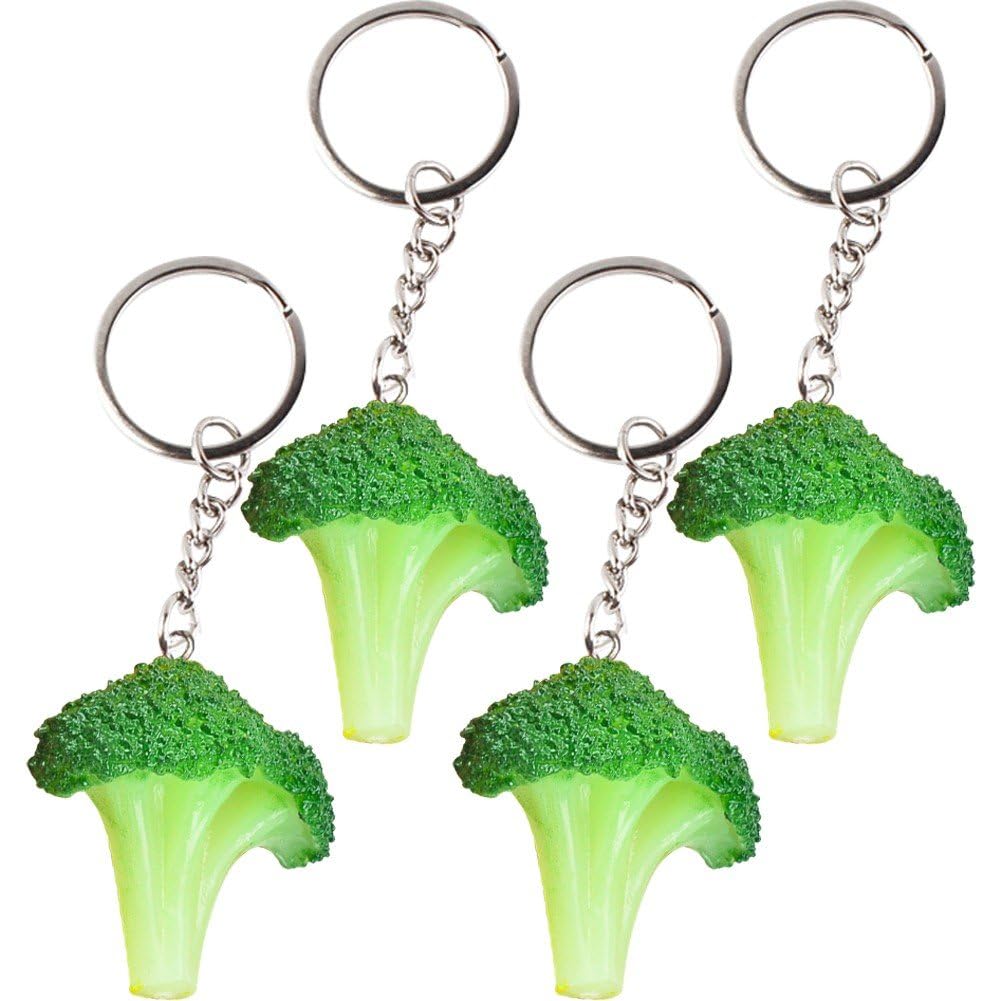 4 Pcs Keychains Food Sample Vegetables Potentially Eat Broccoli Keychain : Clothing, Shoes & Jewelry