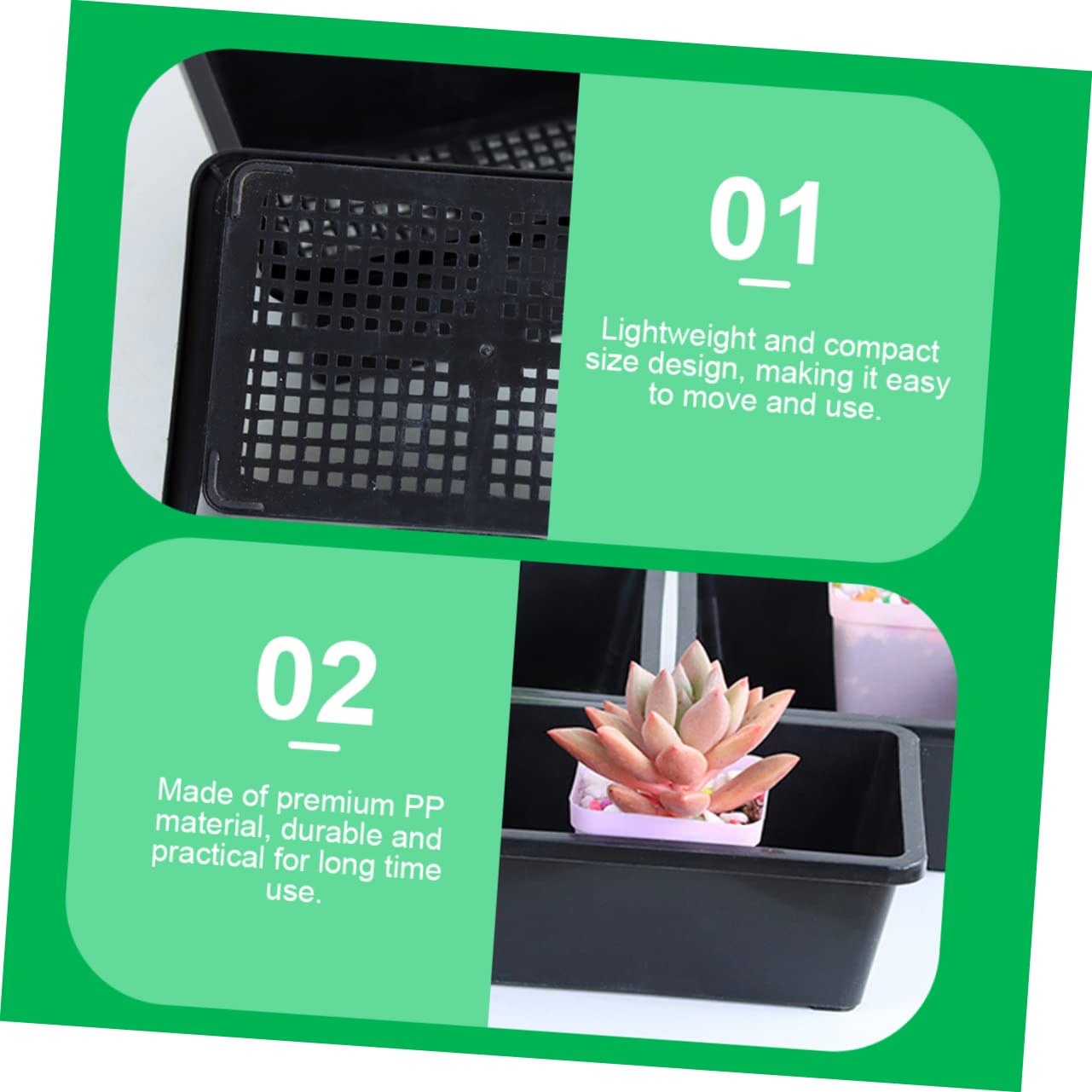 TOYANDONA 2 Ensembles Plateau De Germination De Plantes Rectangulaire Lot de Pots De Semis pour Plantes Et Légumes Tray De Culture Pratique pour Jardin Et Balcon 10 Pièces * 2