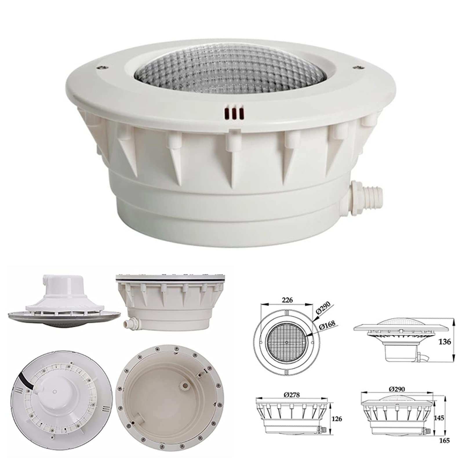 Luce LED Subacquea for Piscina con Telecomando con nicchia, AC 12V PAR56 6-24W Luci for Paesaggio Acquatico incorporate (12 Keys,9w)