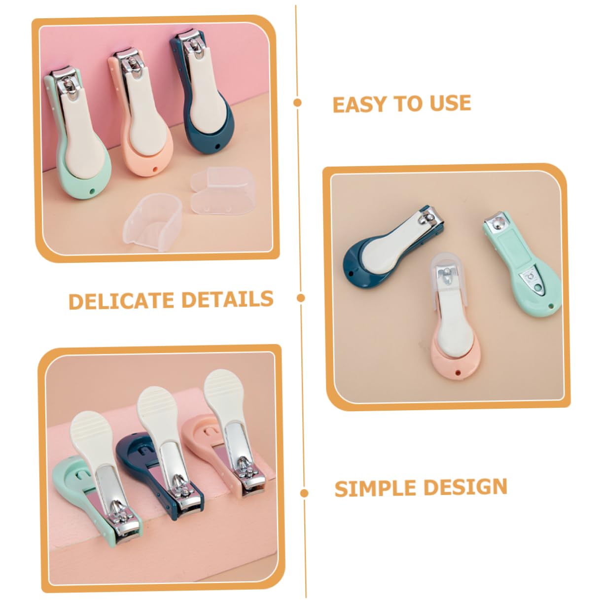 VANZACK 15 Stck. Teiliges Nagelknipser mit Silikonhülle Sicherer Nageltrimmer für Neugeborene und Kleinkinder Ergonomisch Gebogen Leicht Kompakt zur Präzisen Fingernagelpflege und