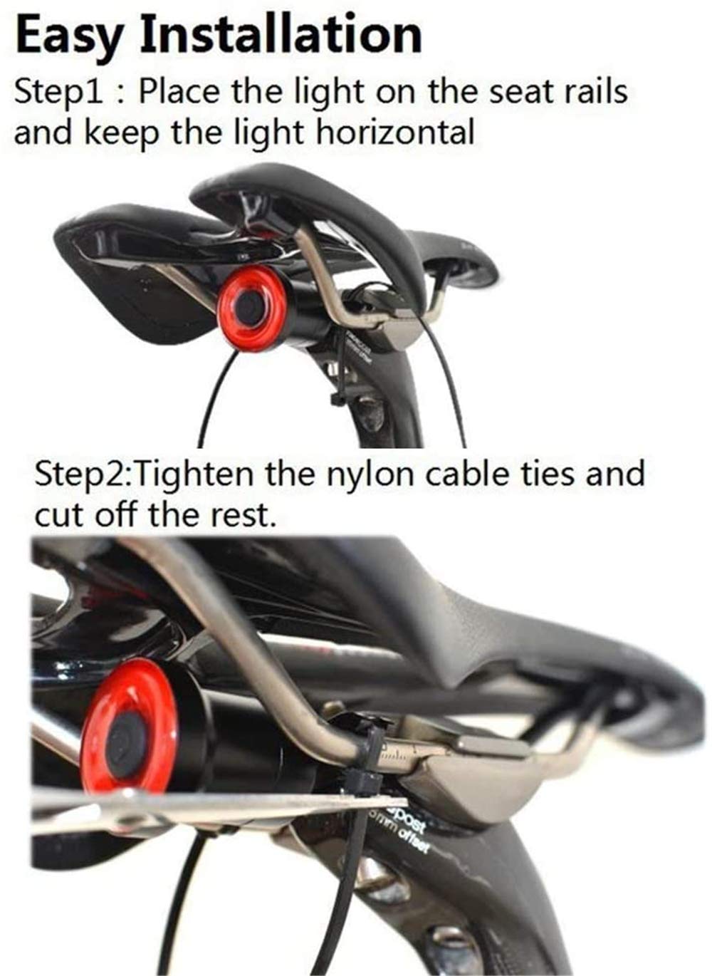 Fanale Posteriore per Bicicletta,Fanale Posteriore di Allarme Intelligente,Fanale Posteriore Impermeabile,Ricarica USB,Fanale Posteriore a LED