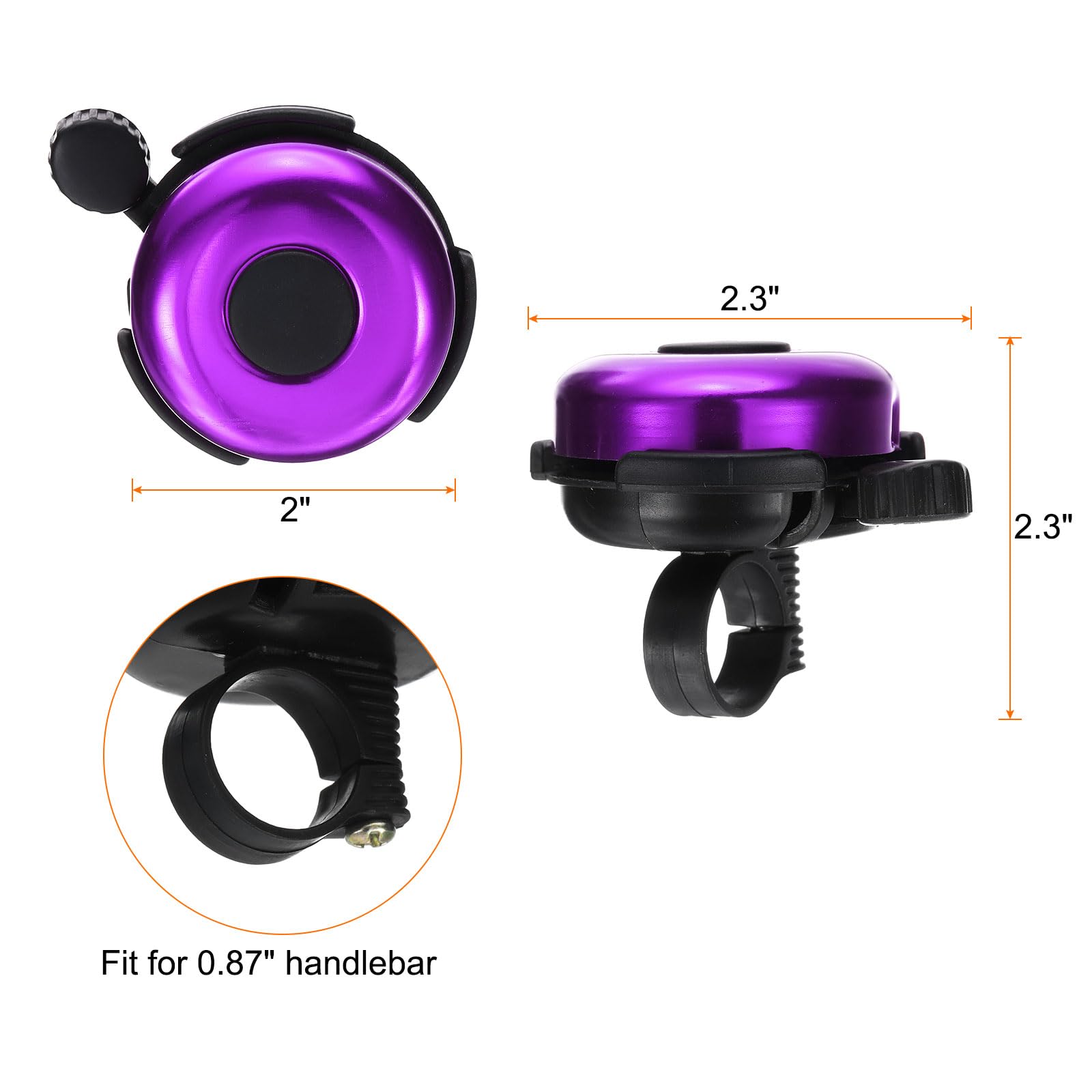 HARFINGTON Aluminum Bike Bell - Loud & Clear Sound -2 HARFINGTON Aluminum Bike Bell - Loud & Clear Sound -2