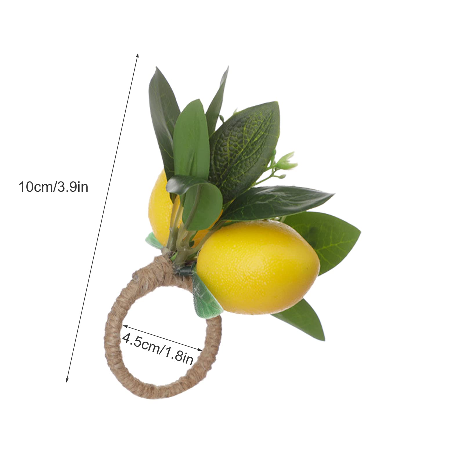 Set di 6 portatovaglioli al limone, set di 6 tovaglioli con fibbia per frutta estiva e foglia di limone, portatovaglioli estivi, portatovaglioli da pranzo, 1