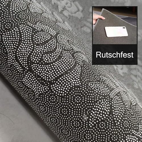 Alfombra cocina lavable de microfibra 55 x 340 cm con base resistente para comedor moderno 7
