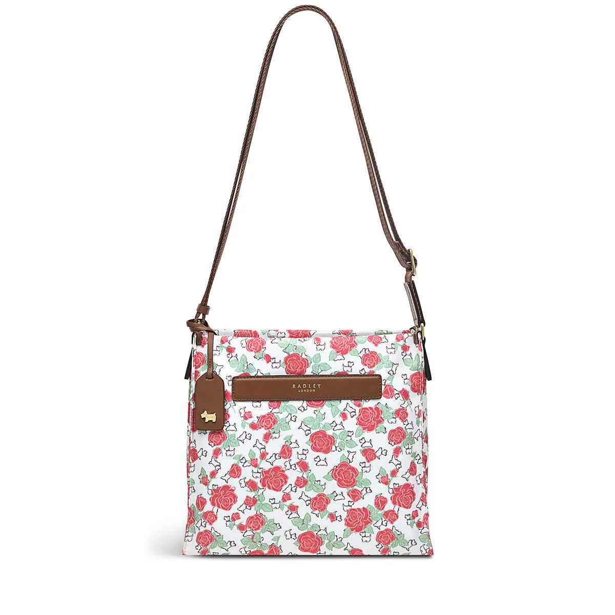 Radley Roses Responsible Medium Zip-Top Cross Body in Light Natural Cream