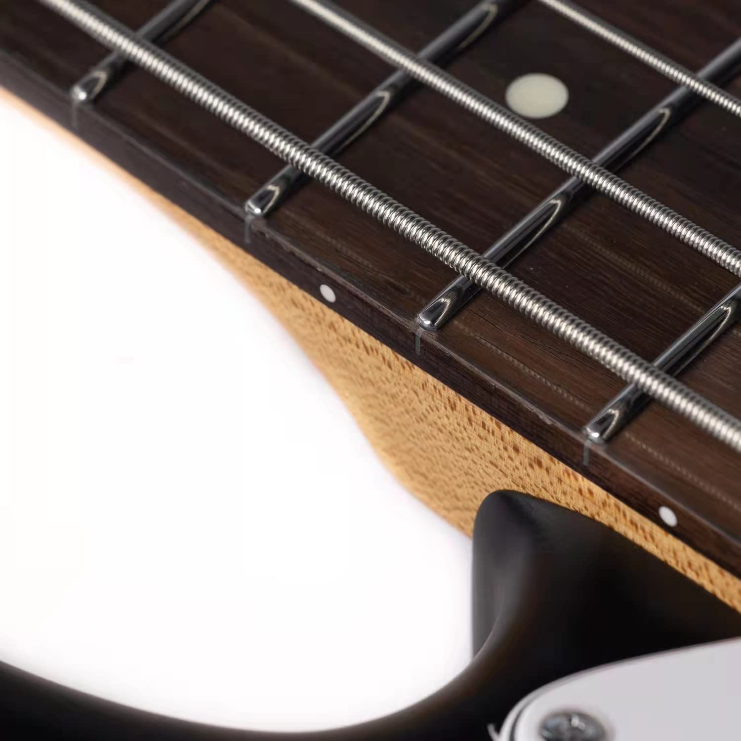 EART Guitarras B100 Asado Cuello de arce Palisandro Diapasón Cuerpo de caoba Trastes Acero Inoxidable Estilo Jazz Estándar 4 Cuerdas Jugador Bajo Eléctrico