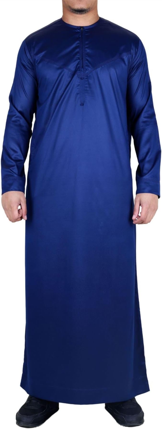 Men's Thobe Jubba Islamic Clothing Muslim Kaftan Emirati Omani Satin Robe