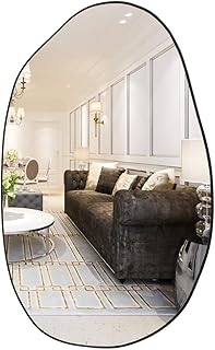 Comprar Espejo Irregular con Marco de Metal para Recibidor, Salon o Baño - Espejos Decorativos de Pared Ondulado de 50x100 cm - Espejos de Pared Modernos y Elegantes con Fácil Montaje
