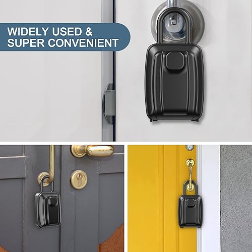 Miniatura 7 de Ankilo Caja de bloqueo de llave para exteriores, caja de seguridad grande para llaves al aire libre, combinación de 12 dígitos, caja de