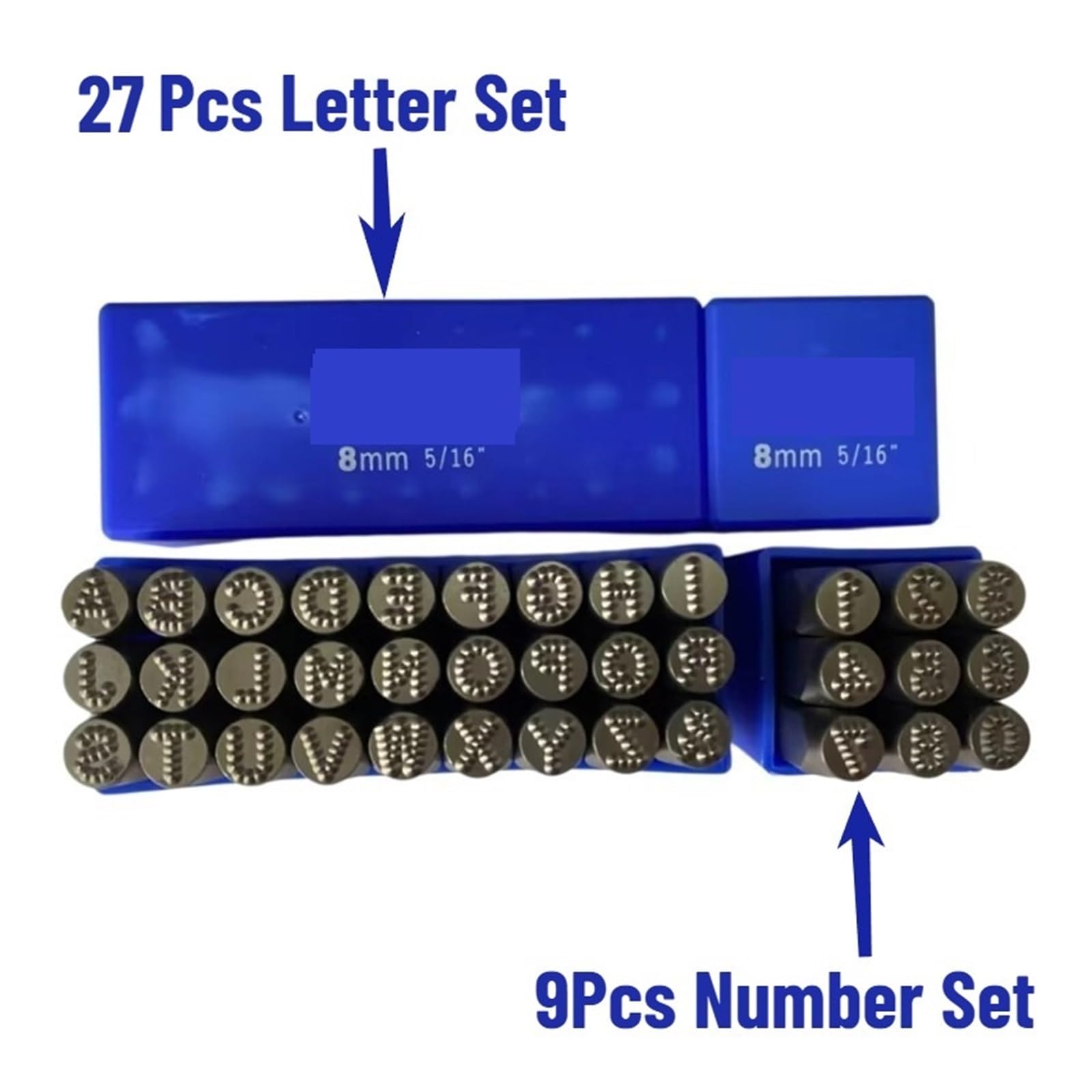 Kit de estampado Metal con troquel acero Juego de sellos 3 mm-14 mm Números y letras Aleación acero AZ 0-9 Herramienta prensa perforadora metal for Plástico Cuero más(Number-4mm)