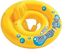 Intex My Baby Float 59574EP - 36 Inch Infant Pool Float with Pillow Backrest, Dual Chambers & Stability Ring, Yellow