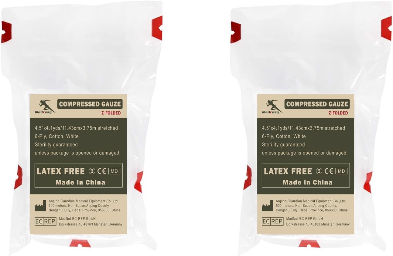 2-Pack 4.5\” x 4.1 Yards Sterile Compressed Gauze for First Aid Kits 2-Pack 4.5\” x 4.1 Yards Sterile Compressed Gauze for First Aid Kits