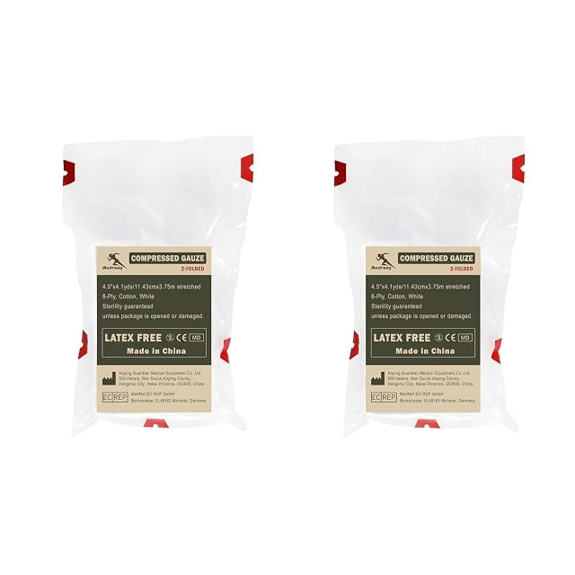 4 5 x 4 1 Yards Compressed Sterile Gauze for Home Basic First Aid Medical and IFAK Tactical