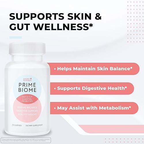 Miniatura 2 de Nature's NutriWave PrimeBiome - Gomitas probióticas  Mezcla a base de plantas con inulina, melena de león, jengibre y más, sin OMG, sin