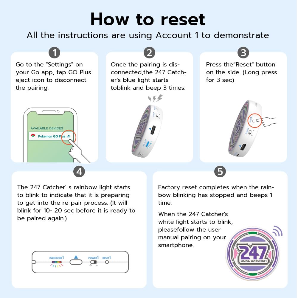 Step-by-step guide on how to reset the 247 Dual Catcher