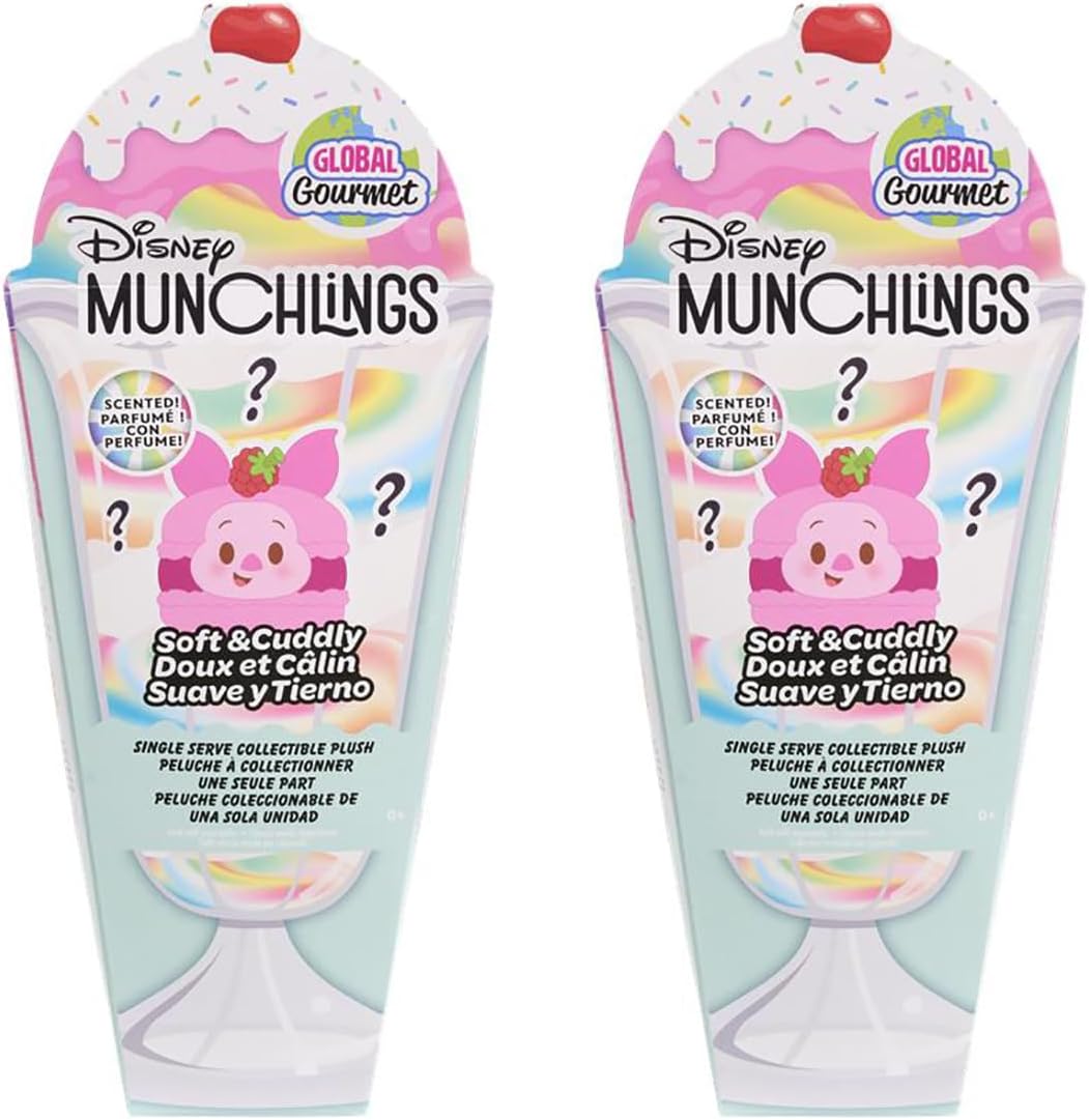 Disney Munchlings Single Serve Scented Collectible Plush 2-Pack, 4.5 inch Collectible Plush Toy for Teens, Girls, Boys, Kids, Ages 0 and Up, Kids Toys for Ages 0+ by Just Play