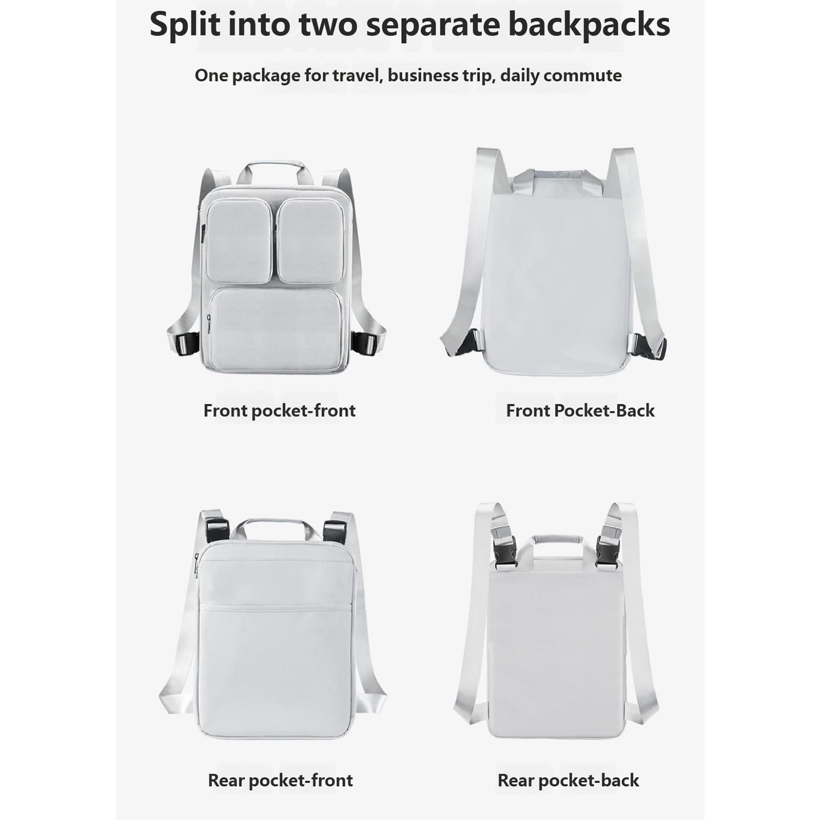 Borsa per computer espandibile a scomparti multipli con protezioni antiurto in tessuto Comoda maniglia Soluzione archiviazione da viaggio Custodia per laptop antiurto