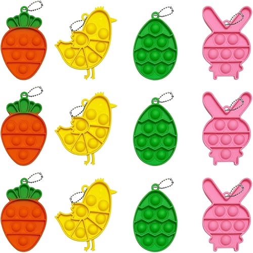 Miniatura 1 de JoFAN Paquete de 12 mini juguetes sensoriales de Pascua para niños y niñas pequeños, rellenos de cesta de Pascua, regalos rellenos de huevos,