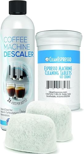 CleanEspresso - Diseñado para el kit de limpieza Breville - 40 tabletas de limpieza compatibles con Breville + 2 filtros de agua para máquina de