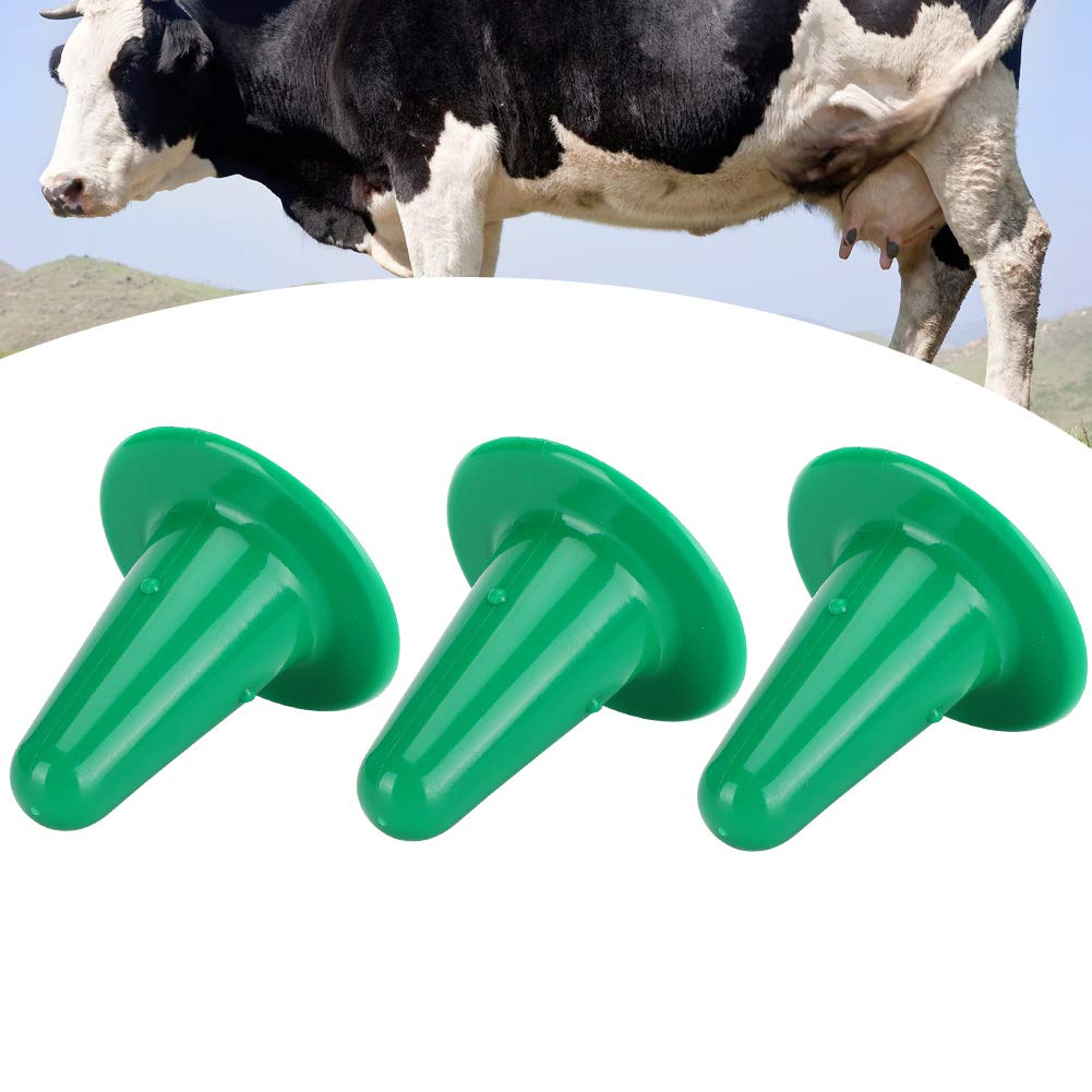 Sztuczny Smoczek dla Krowy, Plastikowe Twarde Smoczki do Dojarki, 3 szt. Urządzenie do Karmienia Bydła dla Cieląt i Zwierząt Gospodarskich, Rozmiar 6 Cm (GREEN)