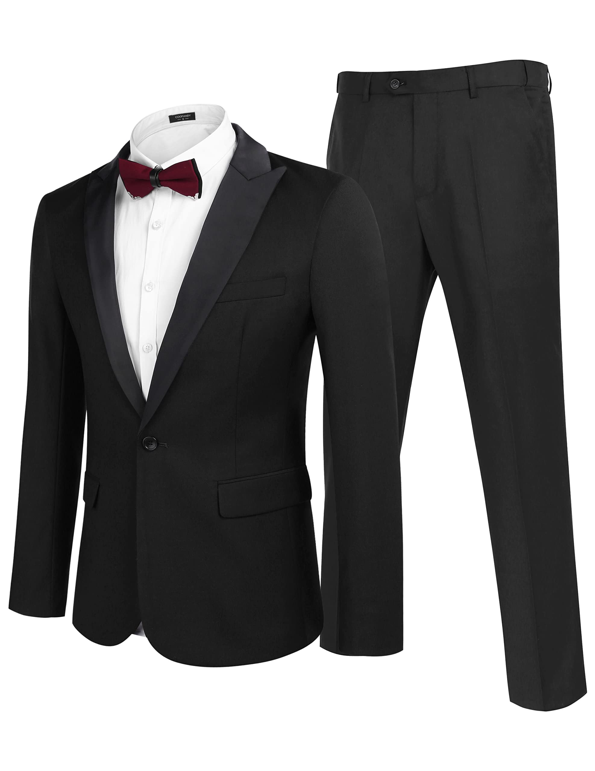 【服装】Men's Tuxedo Suits 2 Piece Wedding Blazer One Button Peak Lapel Suit西服 Jacket Dress Pants for Dinner,Prom,Party