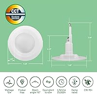 Vista 3 de Soliseed - Paquete de 4 unidades de iluminación LED empotrable de 5/6 pulgadas 5CCT, luz de techo regulable, color seleccionable