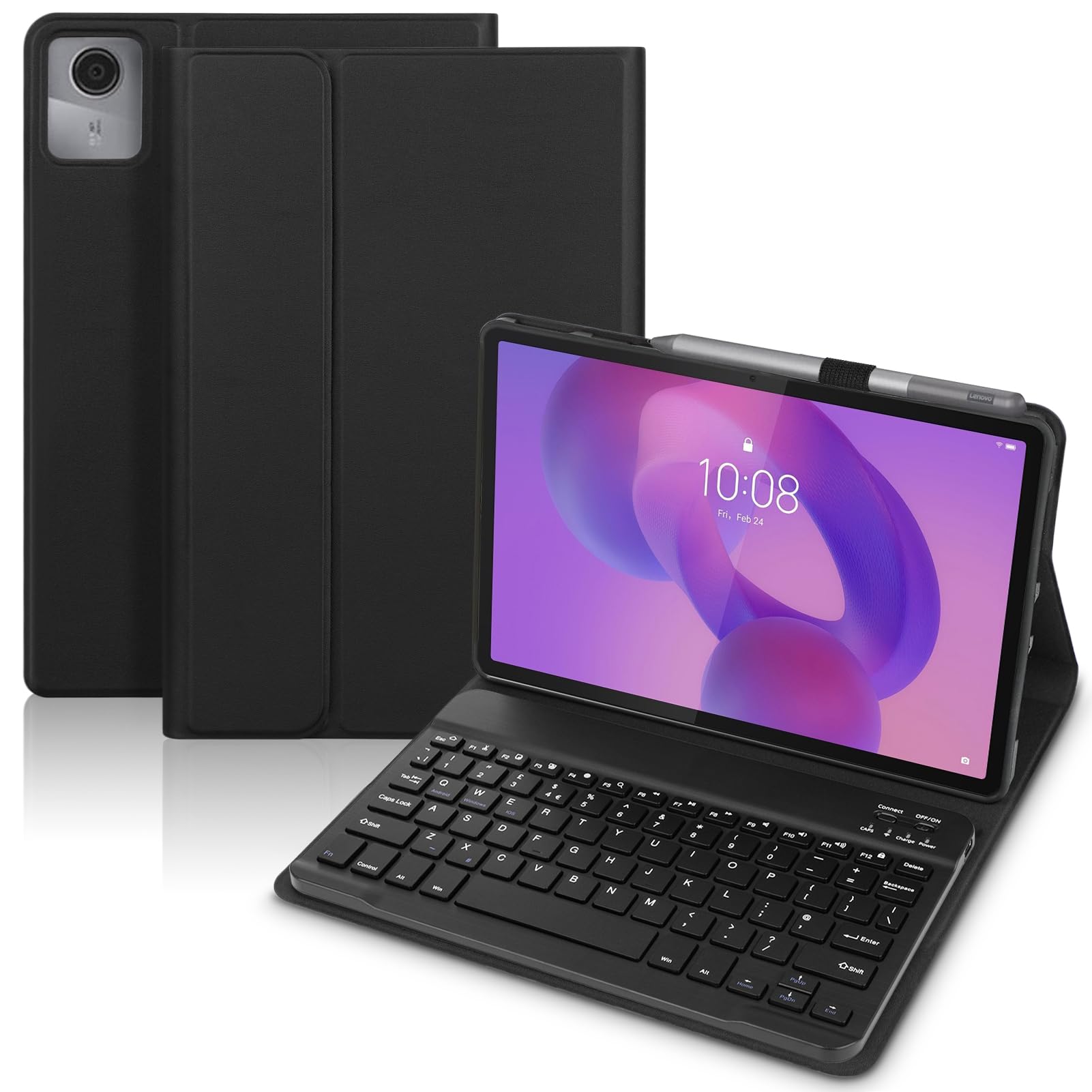 Funda Teclado para Lenovo Idea Tab 11 (TB336FU/TB336ZU) 11 Pulgadas 2025,Soporte para Lápiz y Teclado Recargable, [Español] Magnético Desmontable BluetoothTeclado para tablet lenovo idea 11 (Negro)