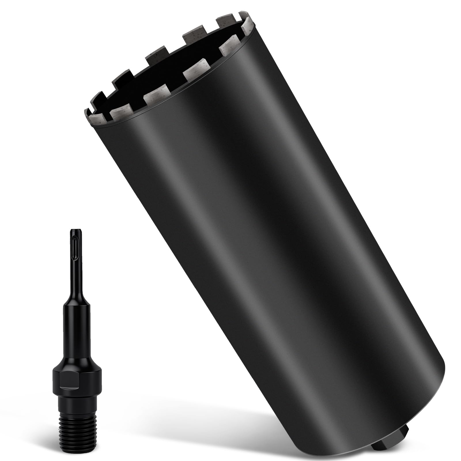 Corona de Diamante 1¼" UNC Ø180mm Con Adaptador SDS Plus, Broca Perforadora | Longitud total 460 mm, Sierra de Corona para Hormigón Armado, Corta Acero ≥25mm, Muros, Suelos, Paredes, Piedra, Mampostería