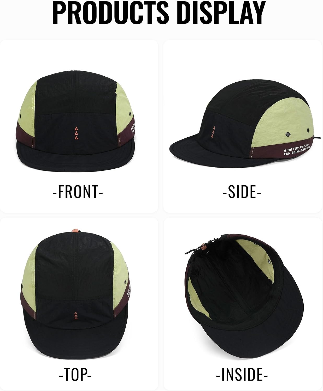 Croogo 5 Panel Running Cap Quick Dry Short Brim Baseball Hat Camping Gear image 5