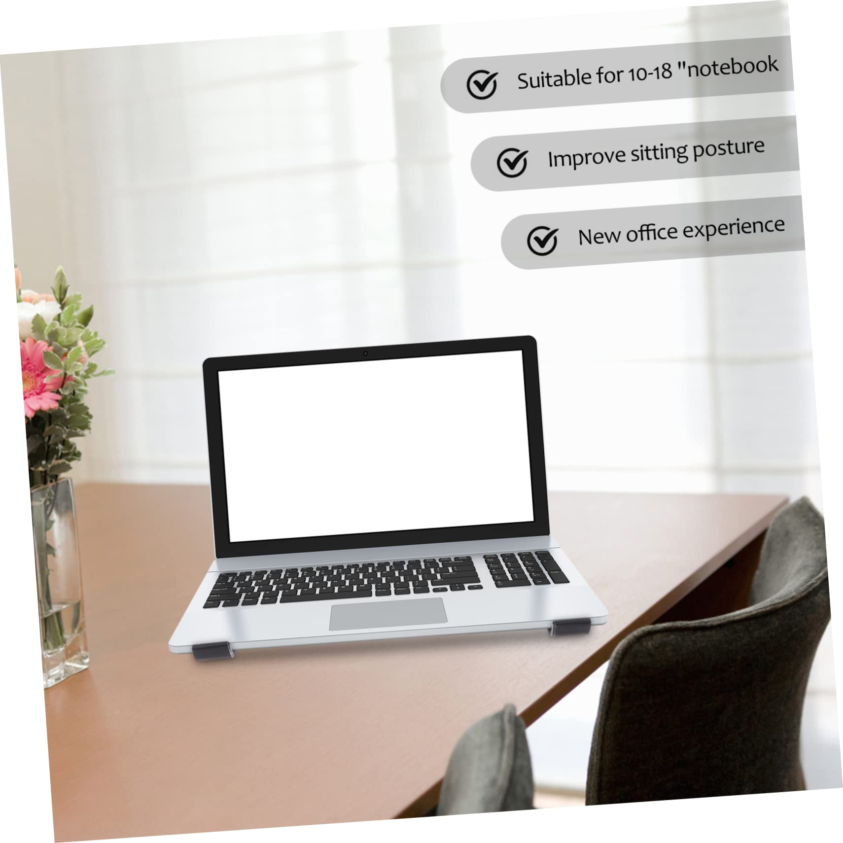 LALAFINA Supporto Laptop da Scrivania in Lega di Alluminio Nero | Design Verticale per Gaming Laptop e Notebook, Supporto Stabile Struttura a Punti, Base Rinforzata