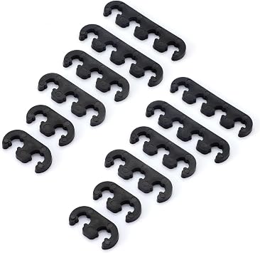 B4B BANG 4 BUCK 12 Pcs Spark Plug Wires Separator Divider Kit Ignition Wire Separators Holder Black Wire Loom