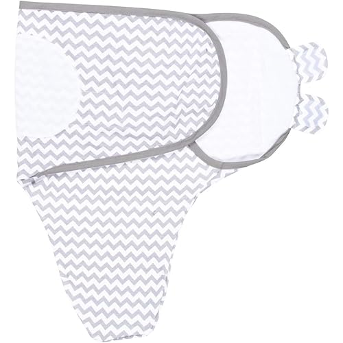 Miniatura 6 de BaeBae Goods Juego de 4 mantas para envolver al bebé, para niños y niñas, hechas de algodón suave (flechas grises, 0-3 meses) gris (Grey