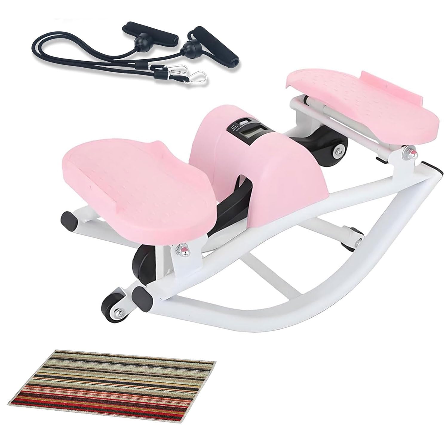Swing Stepper Lateral con Pantalla Digital Swing Stepper Equipo portátil de Fitness for el hogar con Bandas de Resistencia