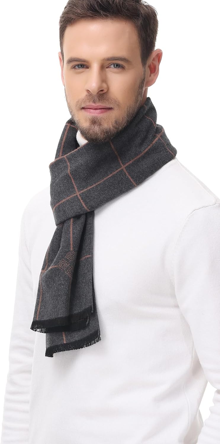 Mens Scarves Winter Warm Fashion Formal Classic Long Soft Scarf for Men Holiday Gift - Image 7