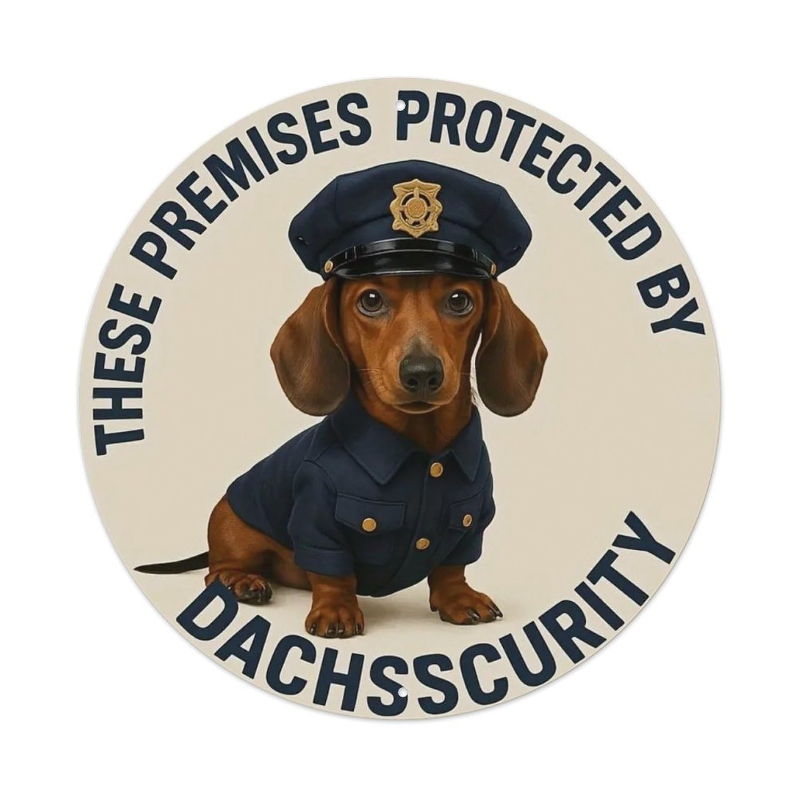 Igtefte Vintage These Premises Protected By Dachshund Security Funny Tin Sign Style Home Bar Garden Wall Plaque Decor Metal Poster 8X8 Inch