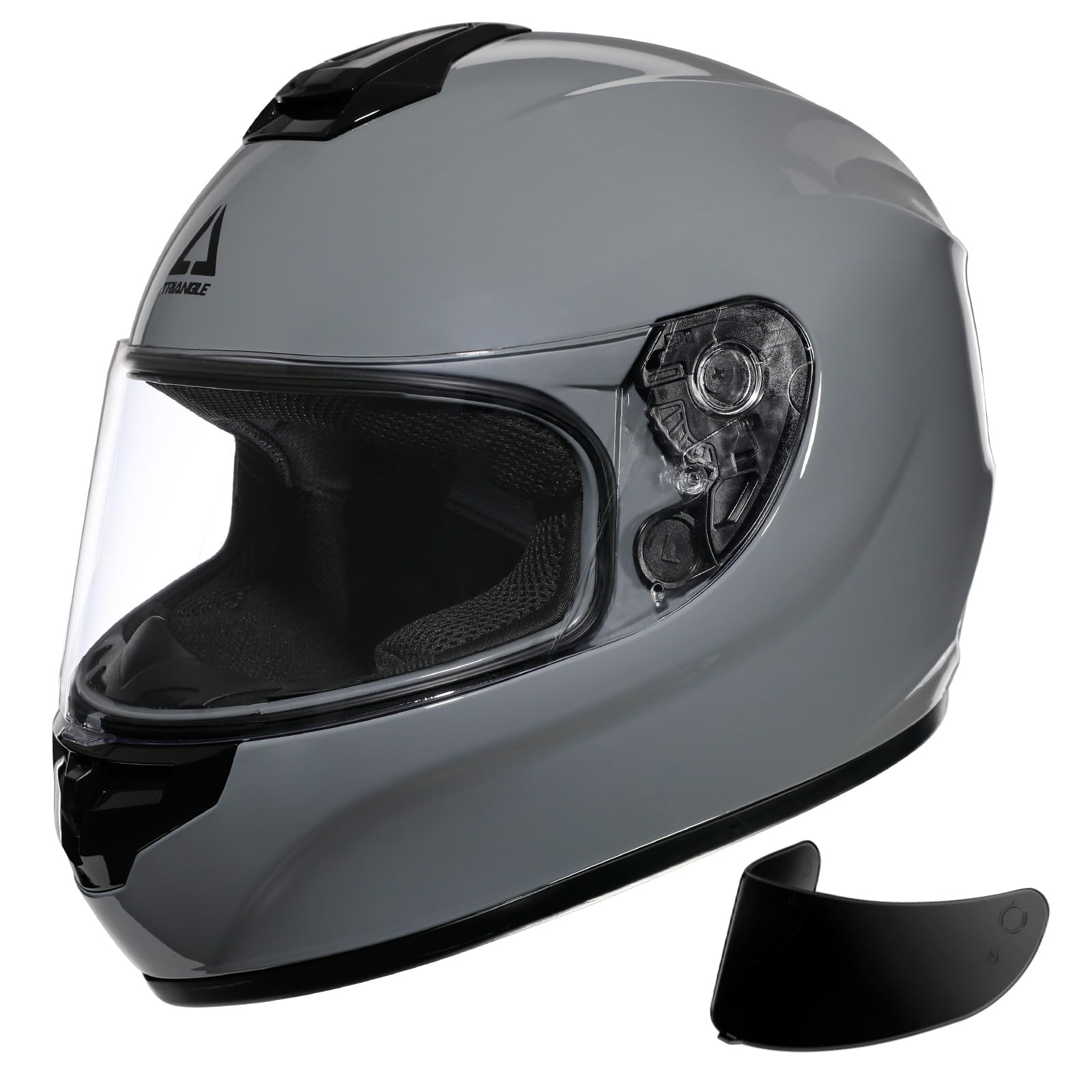 TRIANGLE Full Face Motorcycle Helmet Clear Visor Street