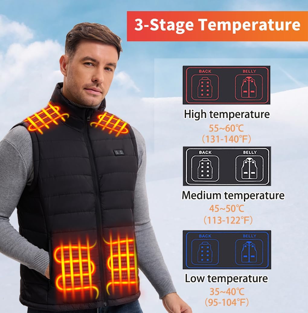 Deceny CB Heated Vest for Men Women, Heated Vest with Battery Pack Rechargeable Electric Heated Body Warmer for Outdoor - Image 3