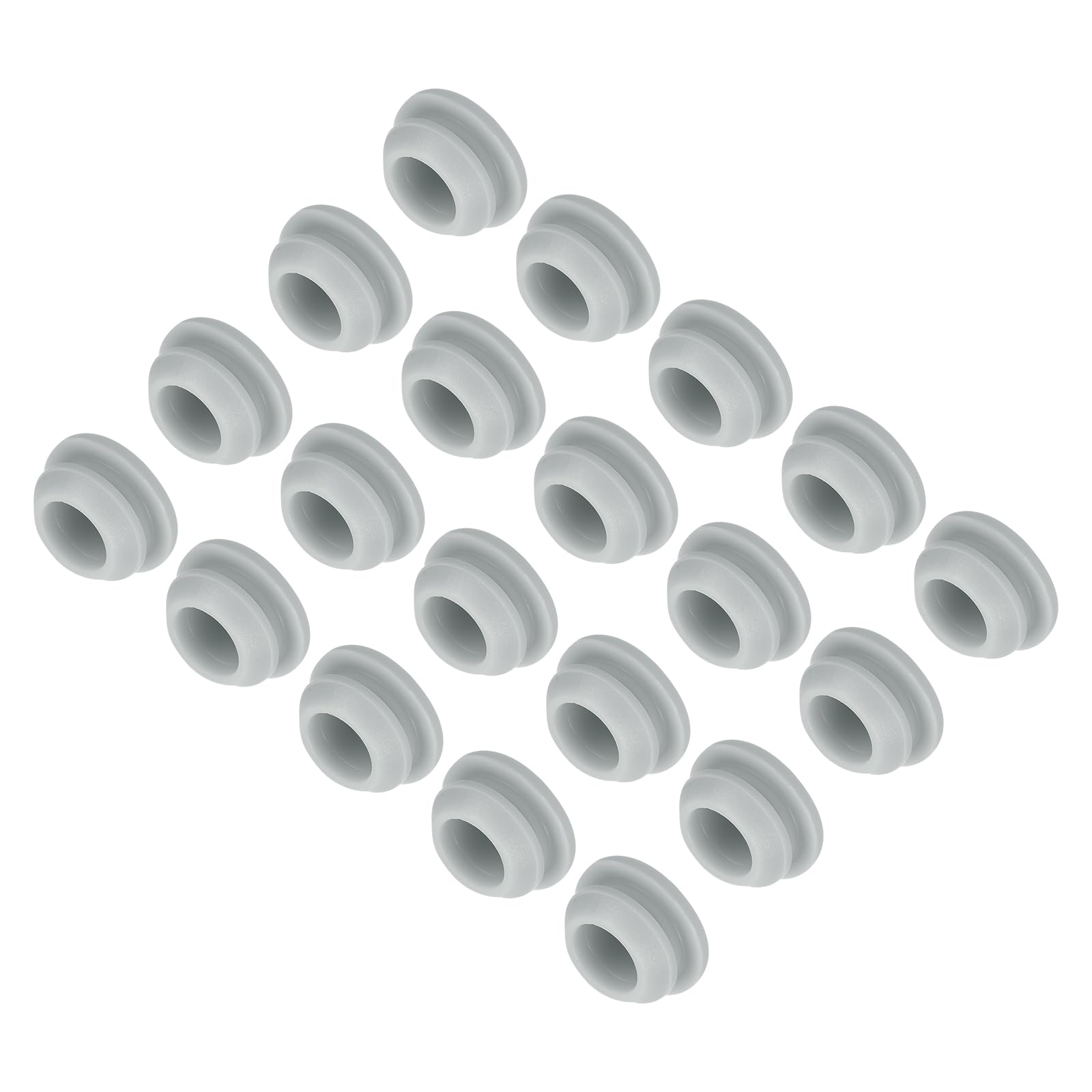 MECCANIXITY 20pcs Silicone Snap in Locking Hole Plugs,10.5mm/0.4 Inch Mounting Diameter Narrow Groove Width 2mm Panel Seal Cover Round for Kitchen Bulkheads Waterproof Sealing Plugs Grey