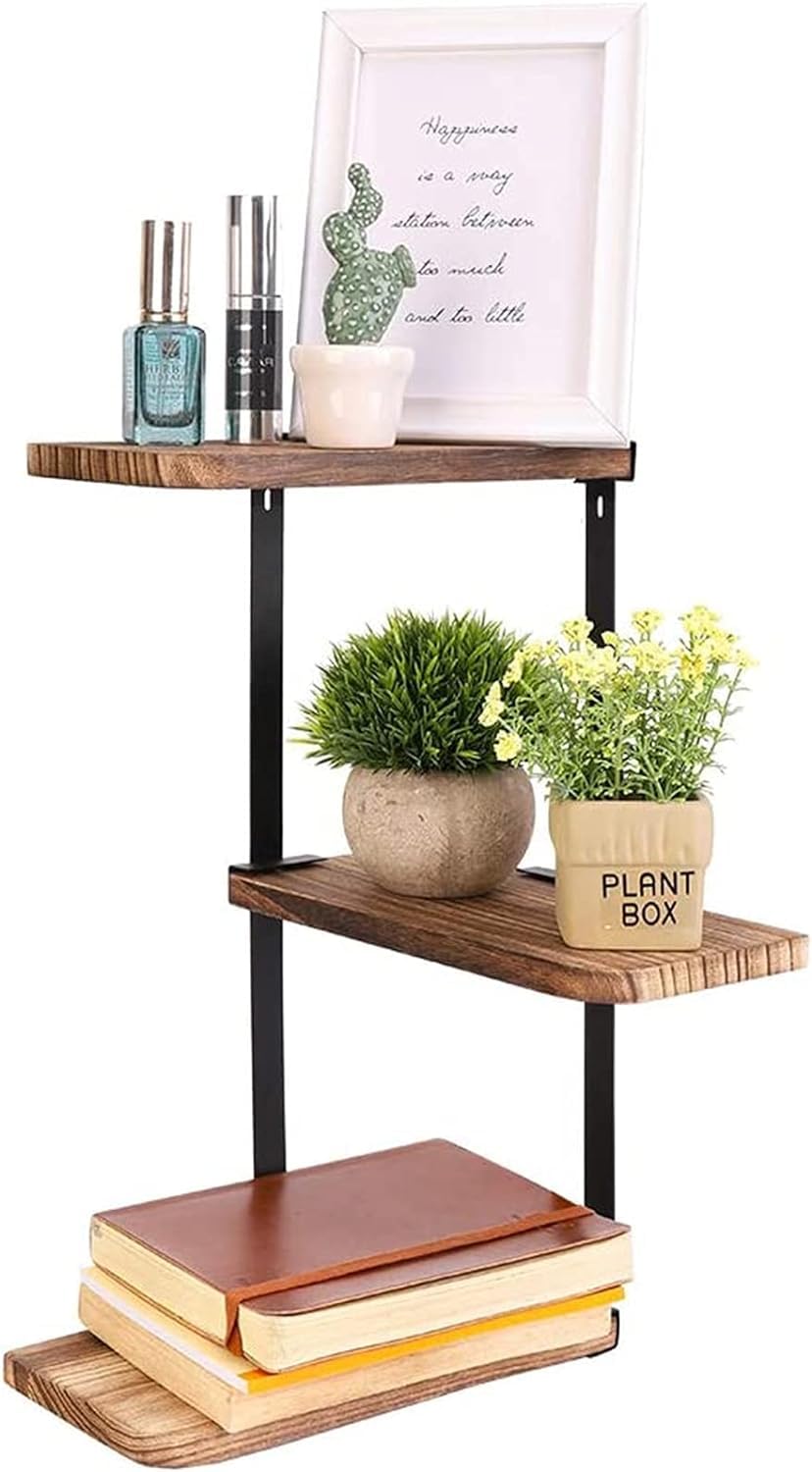 Sponsored Ad – Wood Corner Floating Shelves: Corner Shelf Wood 3 Tiered Industrial Floating Bookcase Shelf Rustic Wood Wall Storage Shelves Space Saving Wooden Wall Shelf for Bathroom Living Room Kitchen