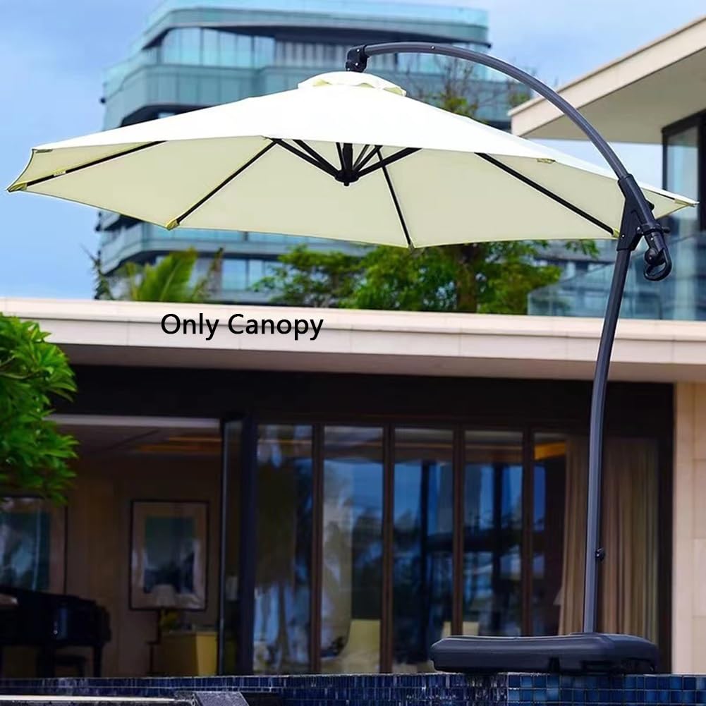 Zapasowy pokrowiec na parasol tarasowy – baldachim 2,7 m / 3 m, ochrona przed promieniowaniem UV, pasuje do 6 i 8 żeber, trwała tkanina odporna na warunki atmosferyczne