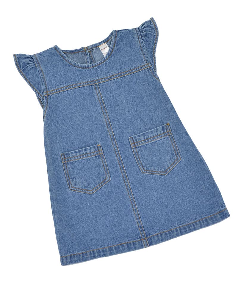 Monag Denim Flutter Sleeve Dress (Denim, 12-18 Months)